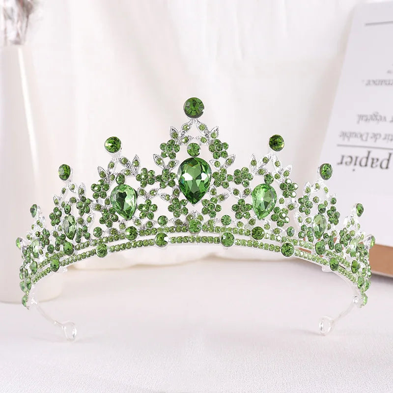 Trendy Crystal Rhinestone Tiaras Crown Wedding Hair Jewelry More Color Bridal Queen Princess Pageant Diadem Women Head Accessory - EUFASHIONBAGS