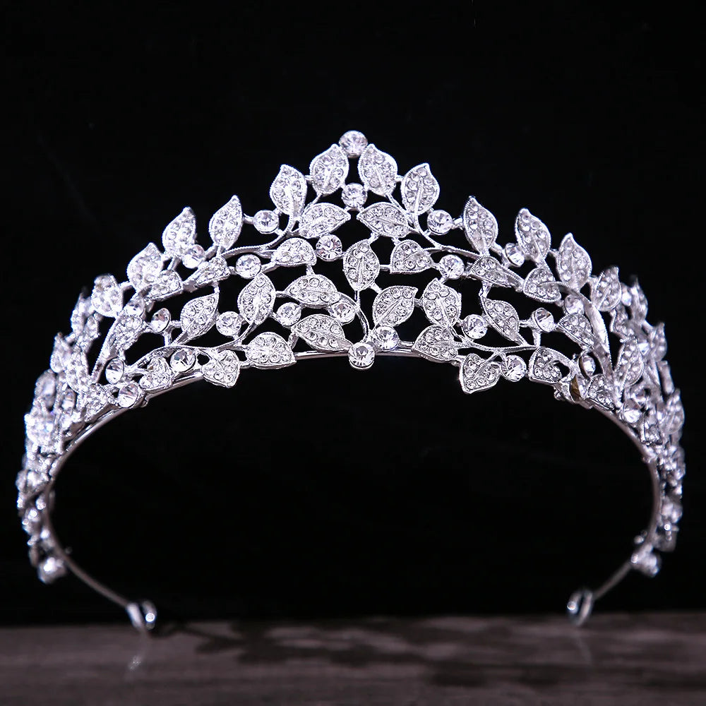 Luxury Diverse Silver Color Crystal Bridal Tiaras Crown Rhinestone Pageant Diadema Collares Headpieces Wedding Hair Accessories - EUFASHIONBAGS