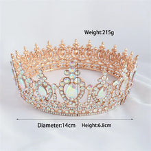 Cargar imagen en el visor de la galería, Baroque Rhinestone Tiara Crowns Bridal Crystal Diadem For Women Pageant Prom Headpiece Wedding Bride Hair Jewelry Accessories