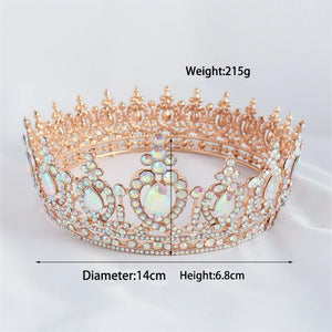 Baroque Rhinestone Tiara Crowns Bridal Crystal Diadem For Women Pageant Prom Headpiece Wedding Bride Hair Jewelry Accessories