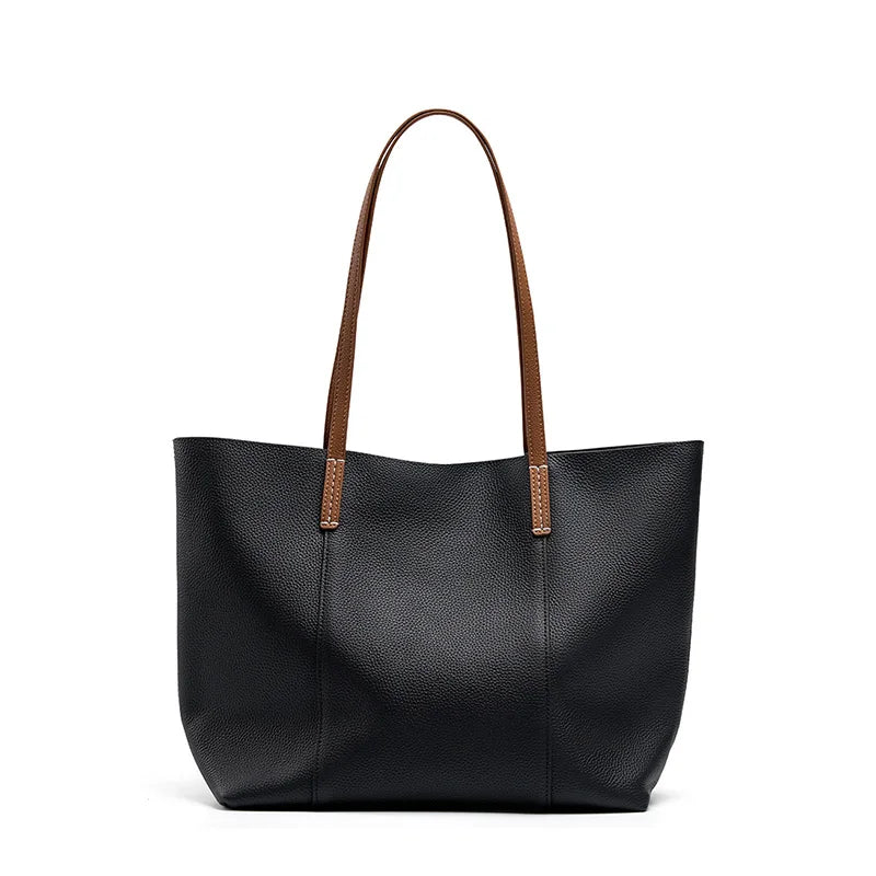 Genuine Leather Women's Bag High Quality Large Women Tote Bag Fashion Cowhide Female Shopping Shoulder Bags