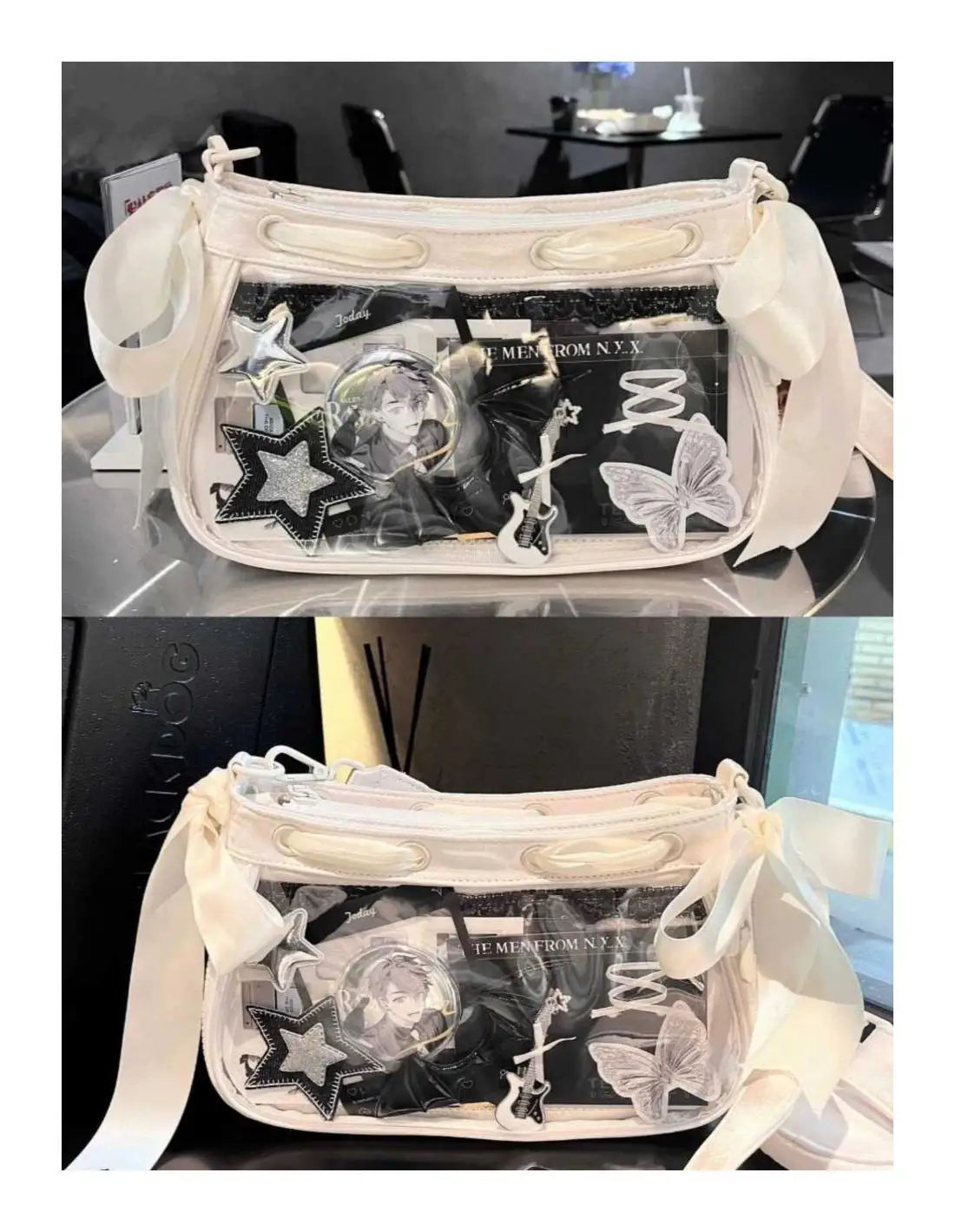 Japanese Transparent White Ita Bags Women Lolita Bow Casual Messenger Bag Female Harajuku Sweet Cute Handbag Aesthetic - EUFASHIONBAGS