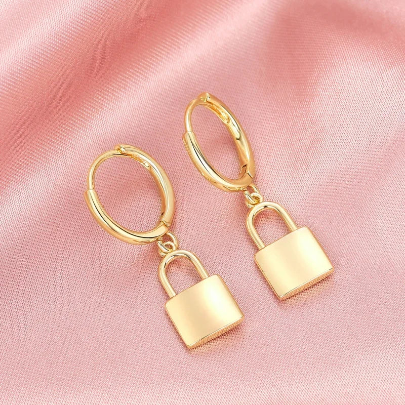 Novel Lock Design Drop Earrings Fashion Gorgeous Y2K Ear Accessories for Women Charming Delicate Engagement Party Jewelry - EUFASHIONBAGS