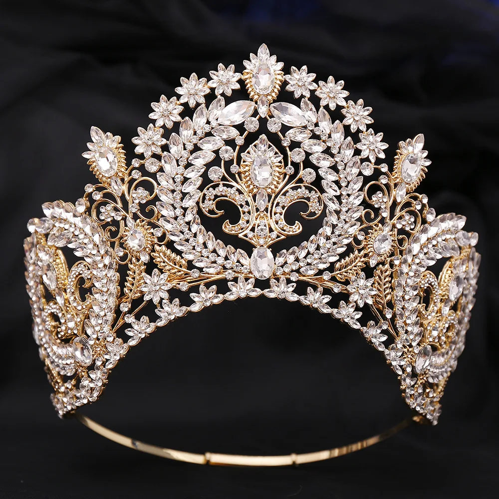 Miss Supranational Hair Crown Shiny Rhinestone Tiara Large Bridal Wedding Beauty Pageant Party Big Crowns Headpiece Accessories - EUFASHIONBAGS