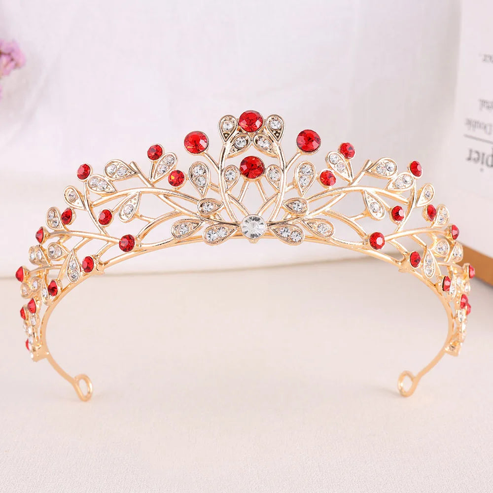 Classic Baroque AB Color Crystal Crown for Women Elegant Delicate Alloy Tiara Hair Band Banquet Party Princess Headdress Jewelry - EUFASHIONBAGS