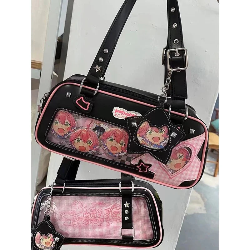 Y2K Harajuku Women Ita Bags Fashion Lolita JK Uniform Crossbody Shoulder Bags Subculture Individuality DIY Bolso Mujer - EUFASHIONBAGS