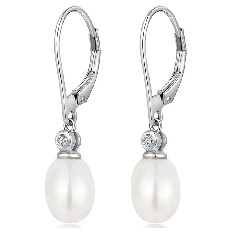 Aesthetic Oval Imitation Pearl Drop Earrings for Women Elegant Charms Wedding Bridal Jewelry Versatile Daily Accessories