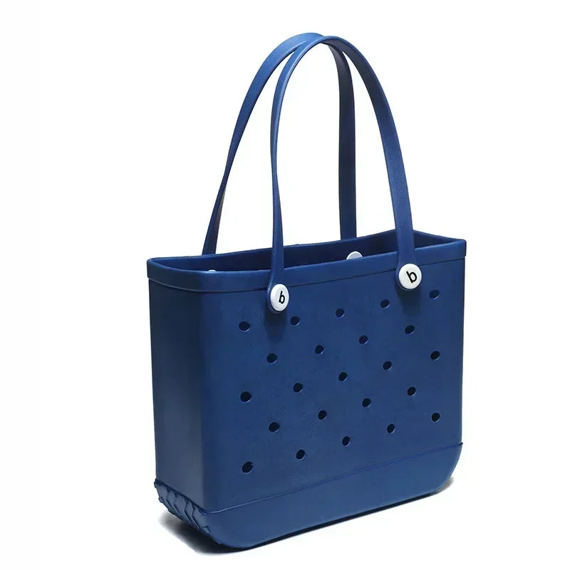 Croc Beach Tote Bag Rubber EVA Waterproof Basket Extra Large Women Shopping Shoulder Handbag Beach Jelly Sac Tote Bag Purse - EUFASHIONBAGS