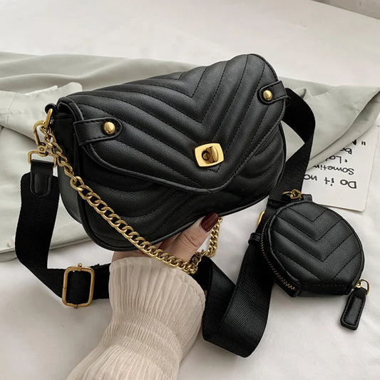 Women's Shoulder Bag 2024 New Designer Luxury Bag Fashion PU Leather Women Crossbody Chain Bags Female Handbags