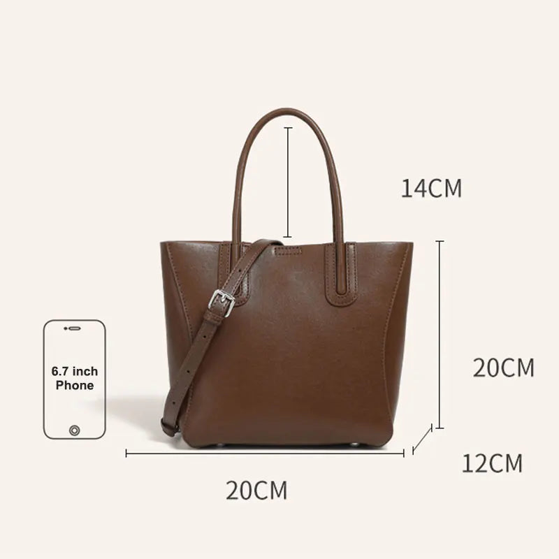 Vintage Cowhide Women's Bucket Bag Luxury Designer Shoulder Bags Genuine Leather Women Handbags Large  Crossbody Bag