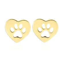 画像をギャラリービューアに読み込む, Cute Pet Footprint Heart Stud Earrings for Women Love Design Chic Girls Piercing Earrings Fancy Gift Animal Paw Jewelry