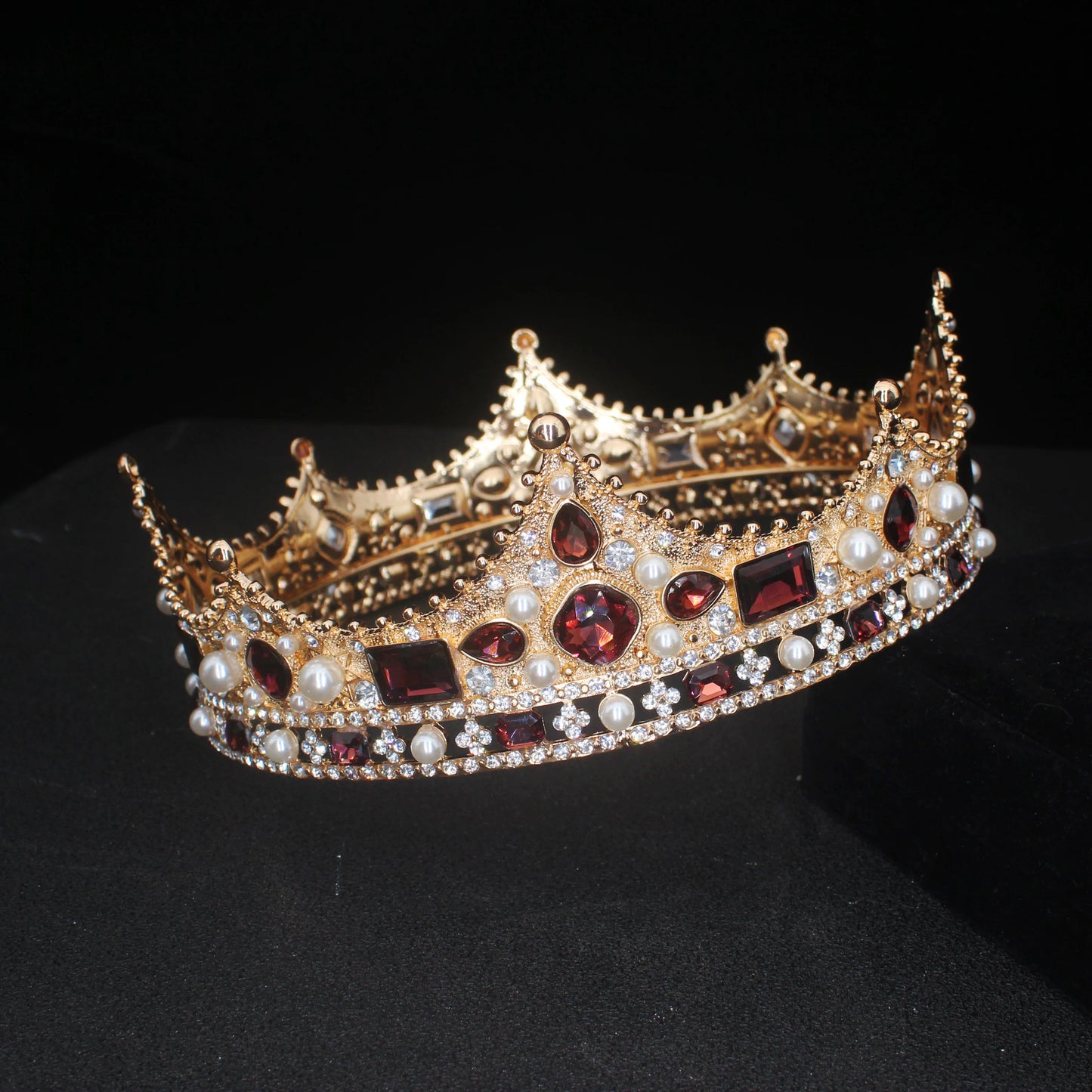 Royal Crowns Queen King Pageant Prom Tiara Diadem Vintage Men Crown Head Jewelry Accessories Hair Ornaments - EUFASHIONBAGS