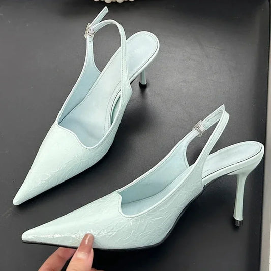 New Fashion Pointed Toe Thin High Heels Women Sexy Slingbacks Office Shoes Women Sandals Women Footwear Zapatos De Mujer