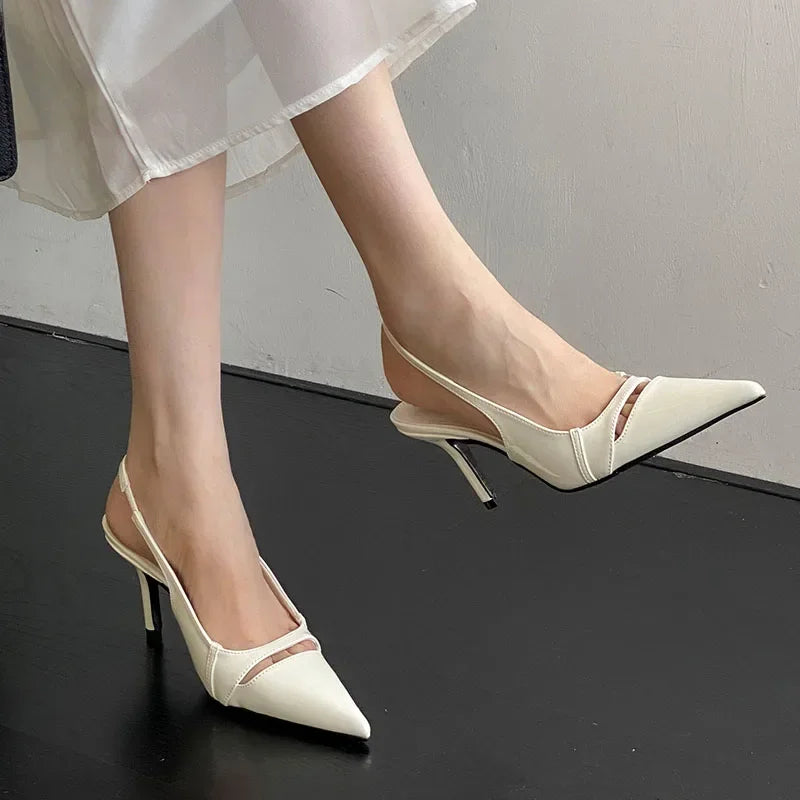 Sexy Pointed Toe Thin High Heels Women Shallow Hollow Concise Elegant Office Shoes Fashion Pumps Brand Designer Sandals Women