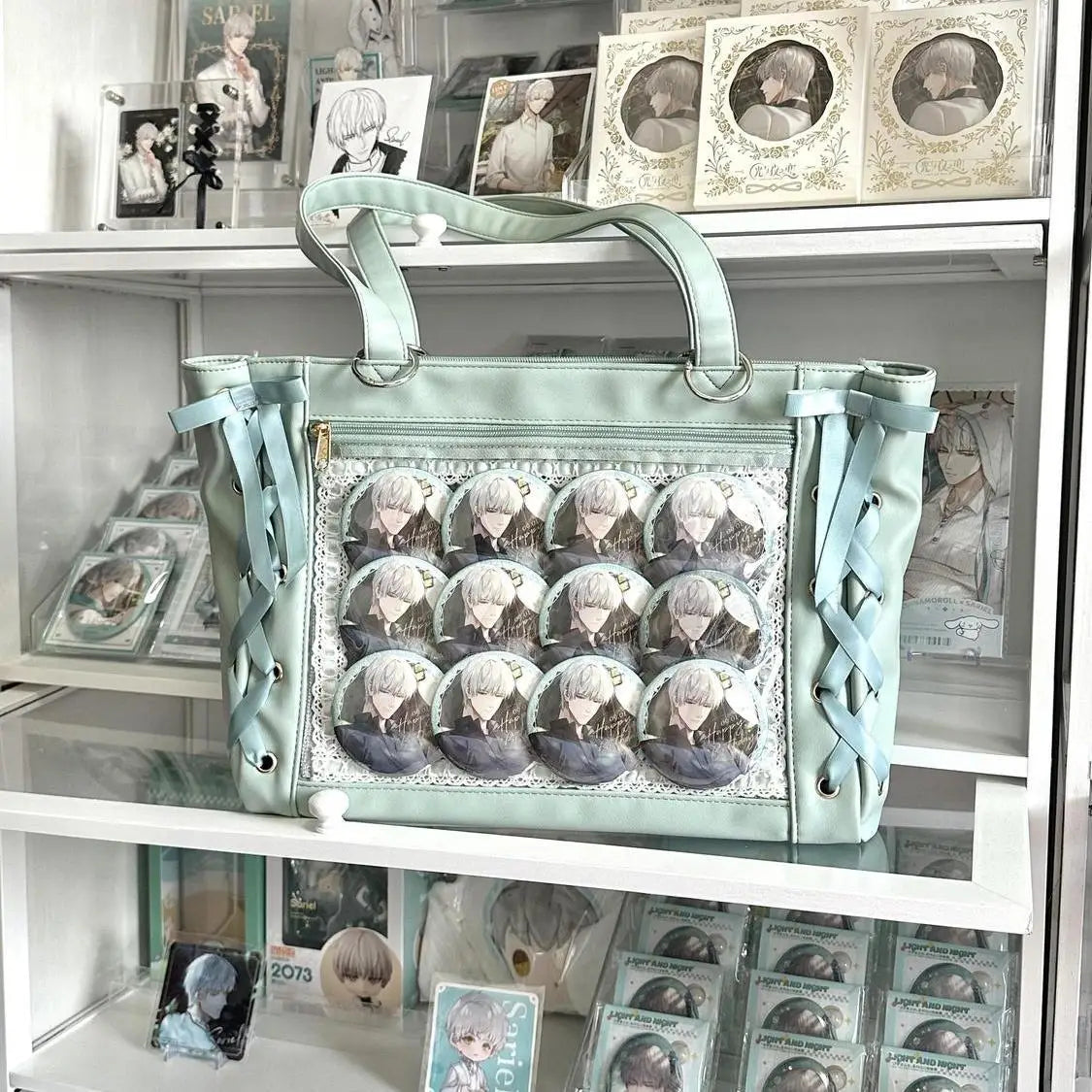 Transparent Green Ita Bags Women Harajuku Aesthetic Bow Large Tote Bag Sweet Cute Shoulder Bags Chic - EUFASHIONBAGS