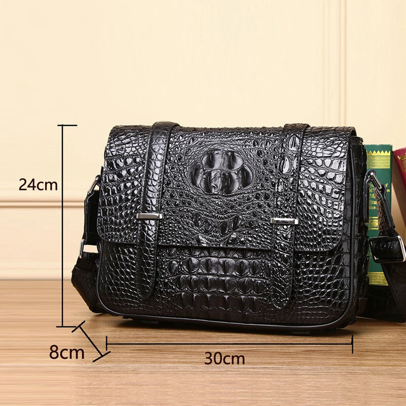 Genuine Leather Alligator Handbag Large Capacity Men's Briefcase Business Computer Bag Fashion Men's Bag - EUFASHIONBAGS