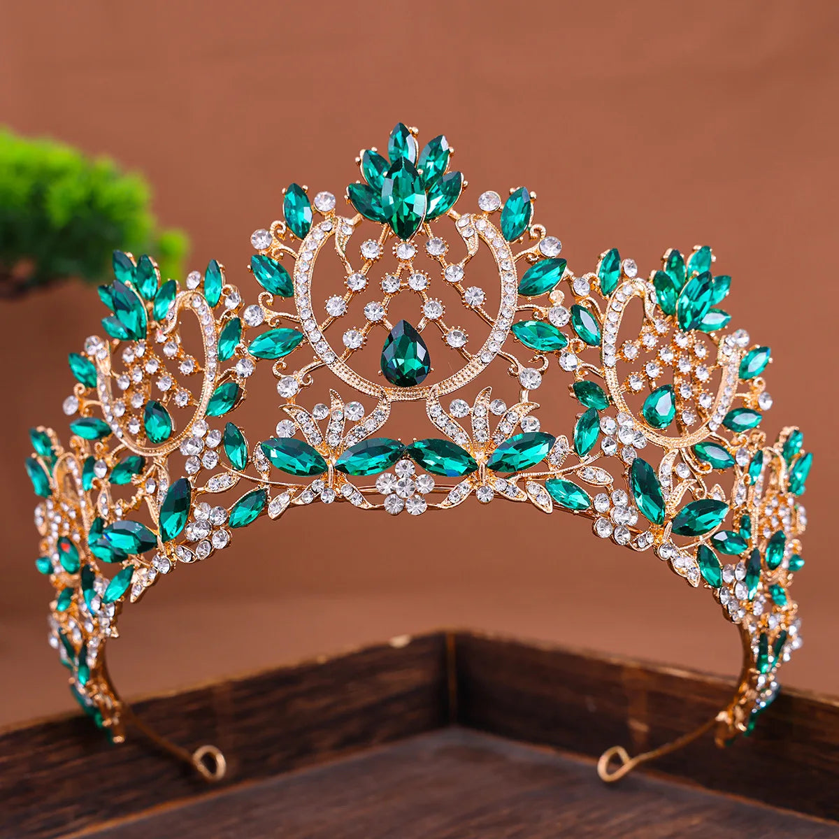 Luxury High Quality Royal Queen Pink Crystal Wedding Crown Women Rhinestone Banquet Tiara Party Costume Hair Jewelry Accessories - EUFASHIONBAGS