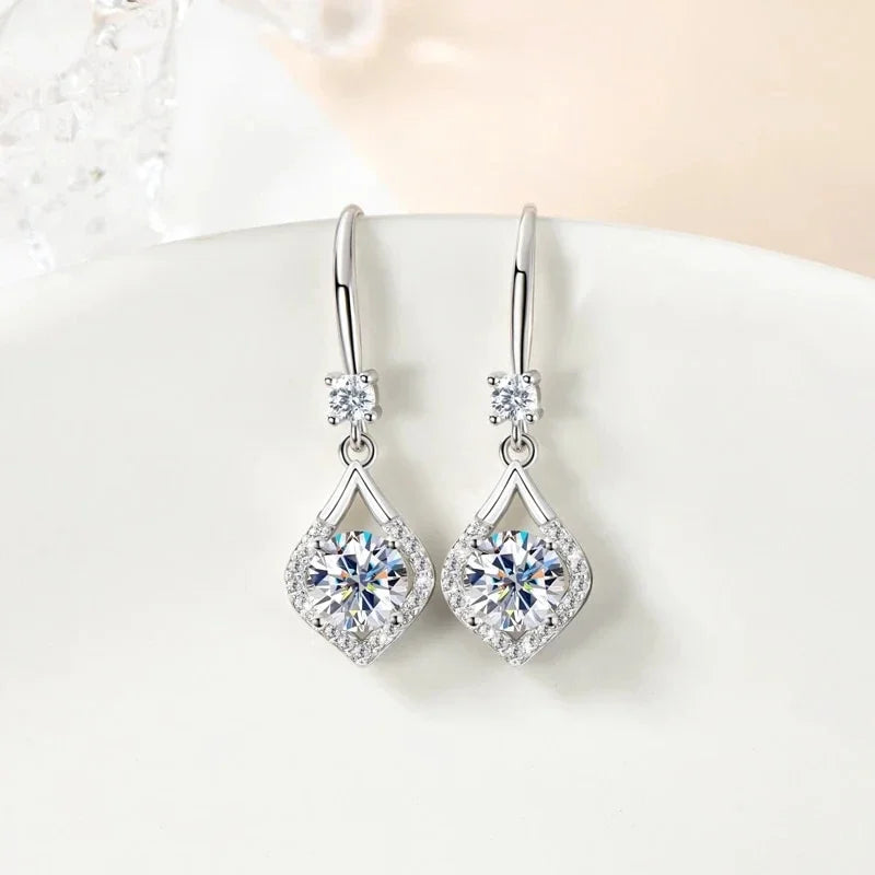 Dop Earrings for Women Brilliant Cubic Zirconia Pendant Neck Accessories Trendy Wedding Promise Charms Jewelry