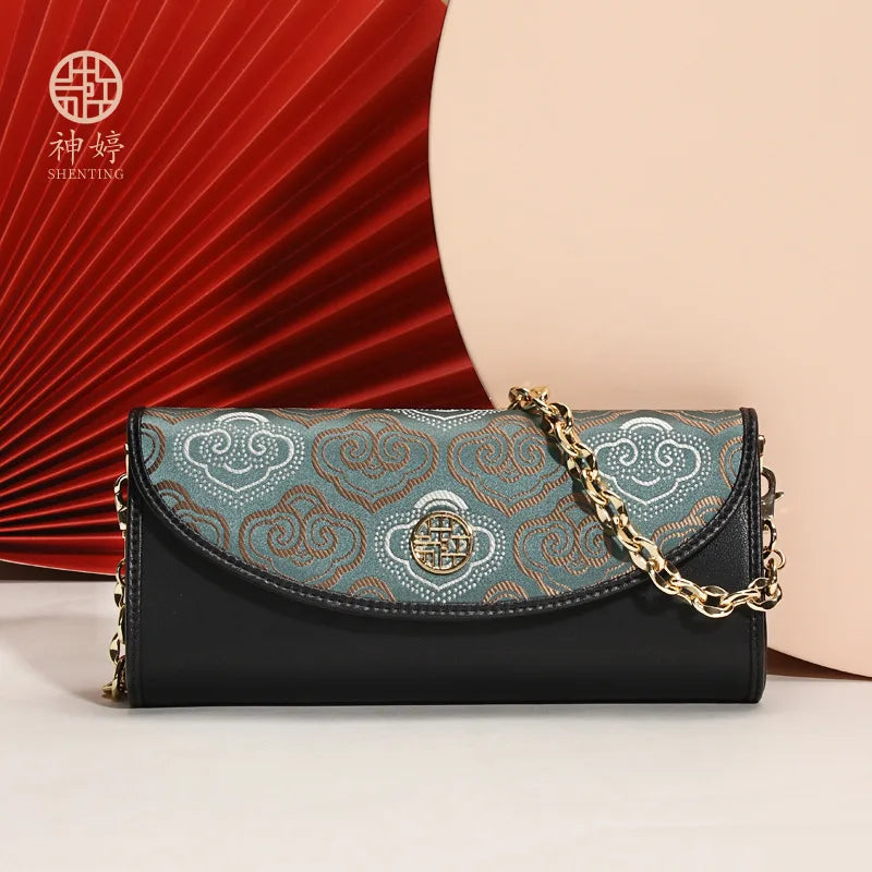 luxury brand high quality crossbody bag high-end leather temperament fashion cluth bag embroidered texture mini bag