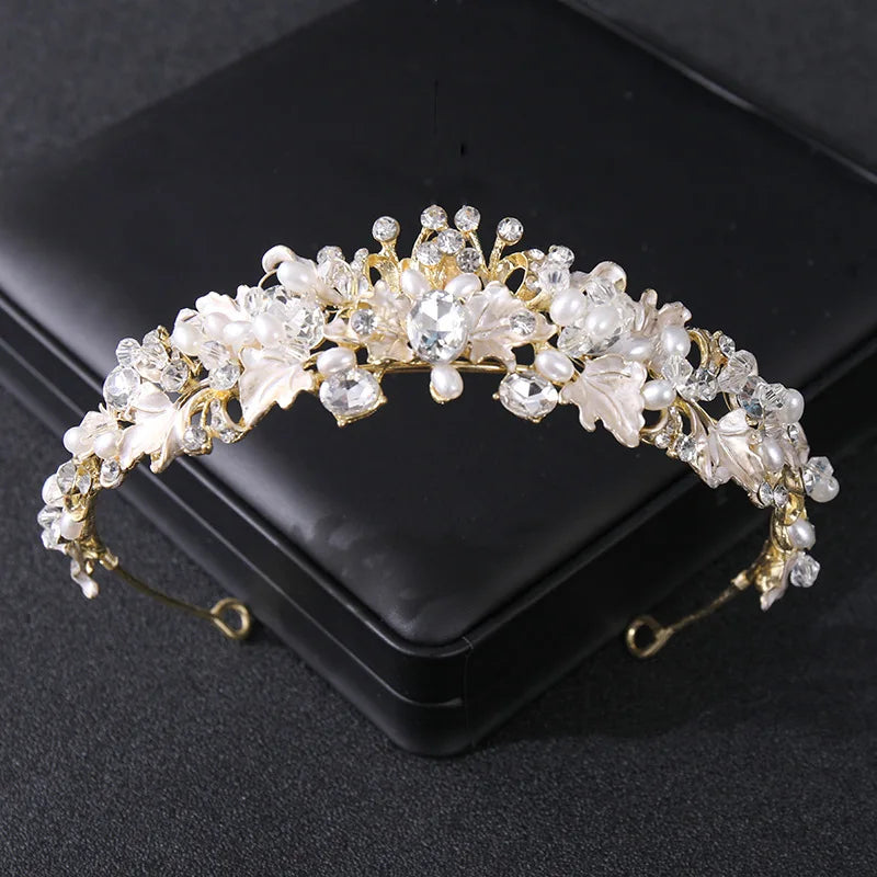 Gold Color Luxury Crystal Wedding Tiaras And Crowns Party Rhinestone Prom Bridal Diadem Crown Tiara For Women Bride Hair Jewelry - EUFASHIONBAGS