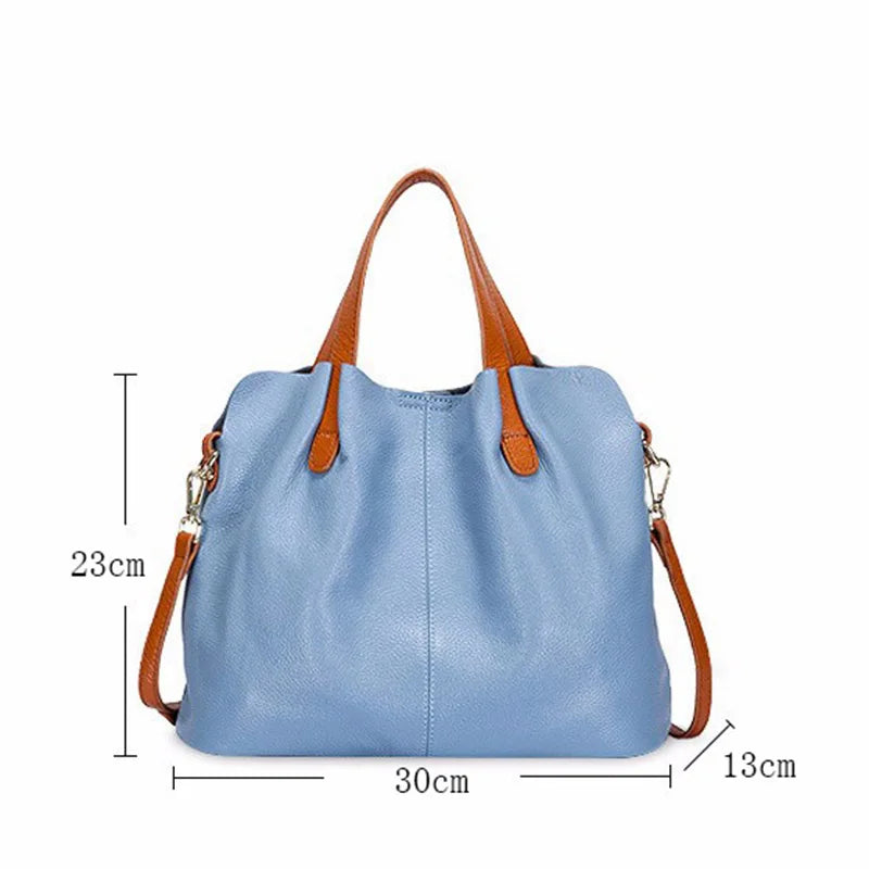 Genuine Leather Women's Bags Fashion Commute Handbags Solid Color Tote Messenger Luxury Designer Shoulder Cossbody Bag - EUFASHIONBAGS