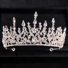 Carica l&#39;immagine nel visualizzatore di Gallery, Baroque Retro Bronze Violet Crystal Bridal Tiaras Crown Rhinestone Pageant Diadem Veil Tiara Headbands Wedding Hair Accessories