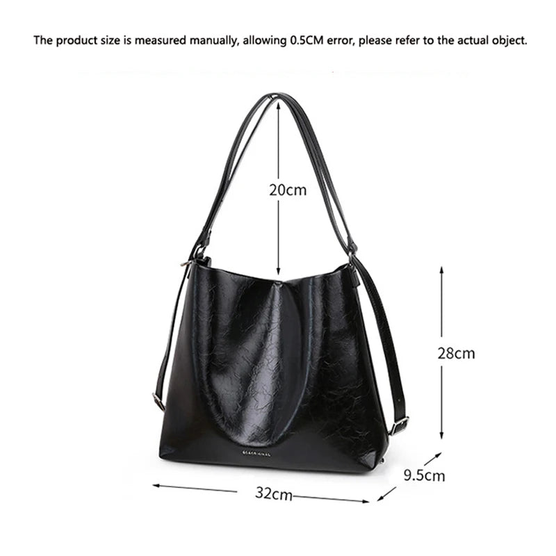 Women's Genuine Leather Handbags Designer Bags Famous Brand Female bag Luxury Shoulder Leather Fashion Bags - EUFASHIONBAGS