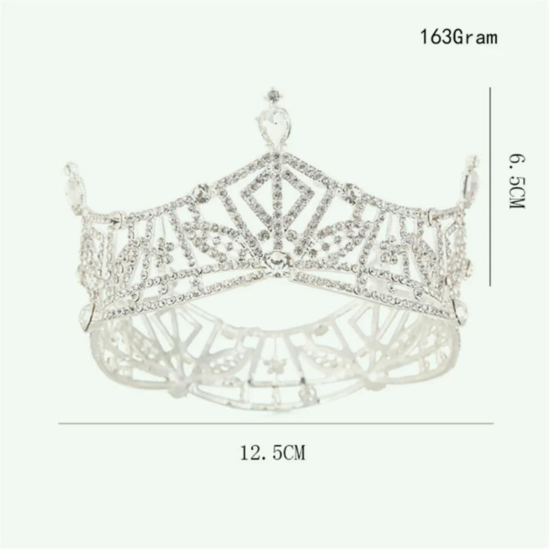 Royal Full Rhinestone Queen King Tiaras and Crowns Pageant Prom Diadem For Women/Girls Wedding Bridal Head Jewelry Accessories - EUFASHIONBAGS