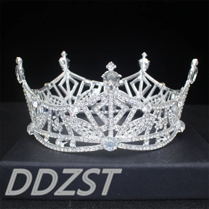 Royal Full Rhinestone Queen King Tiaras and Crowns Pageant Prom Diadem For Women/Girls Wedding Bridal Head Jewelry Accessories - EUFASHIONBAGS