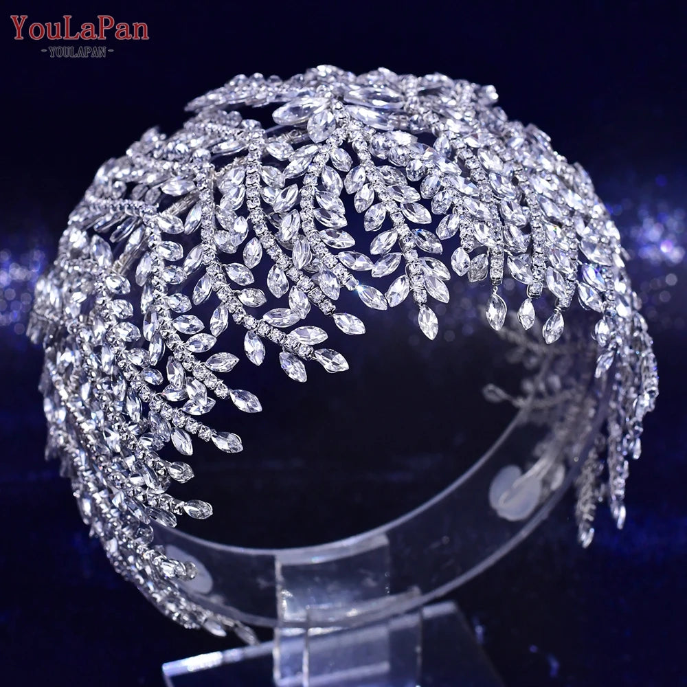 Wedding Tiara Crystal Bridal Headband Women Hair Crown Bridal Hair Accessories Bride Headpieces for Party Banquet - EUFASHIONBAGS