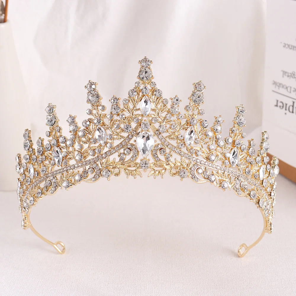 Baroque Luxury Black Crystal Bridal Tiaras Queen Crown For Women Girl Headpiece Wedding Diadem Princess Party Hair Dress Jewelry - EUFASHIONBAGS