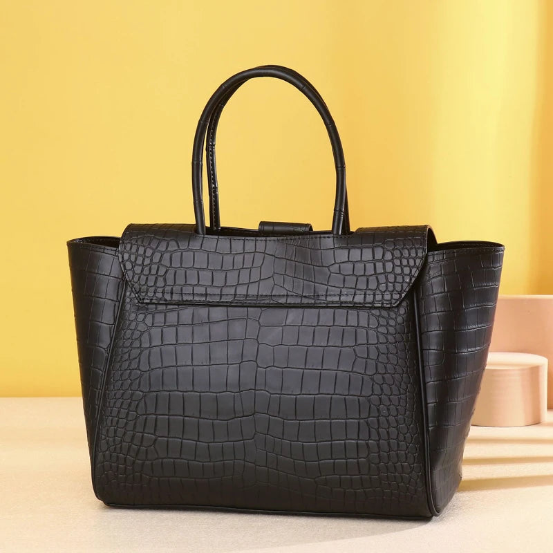 High quality Genuine leather Bags for women Luxury bag Women's handbag Crocodile patterned real cowhide bag - EUFASHIONBAGS