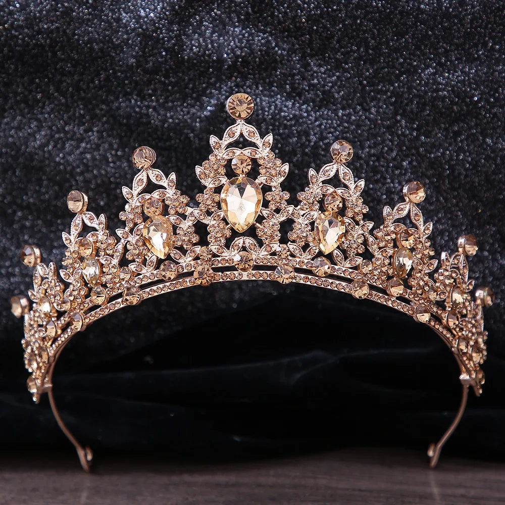 Wedding Hair Tiara Crystal Bridal Tiara Crown Silver Color Rhinestone Diadem Veil Tiaras Hair Accessories Headpiece Head Jewelry - EUFASHIONBAGS