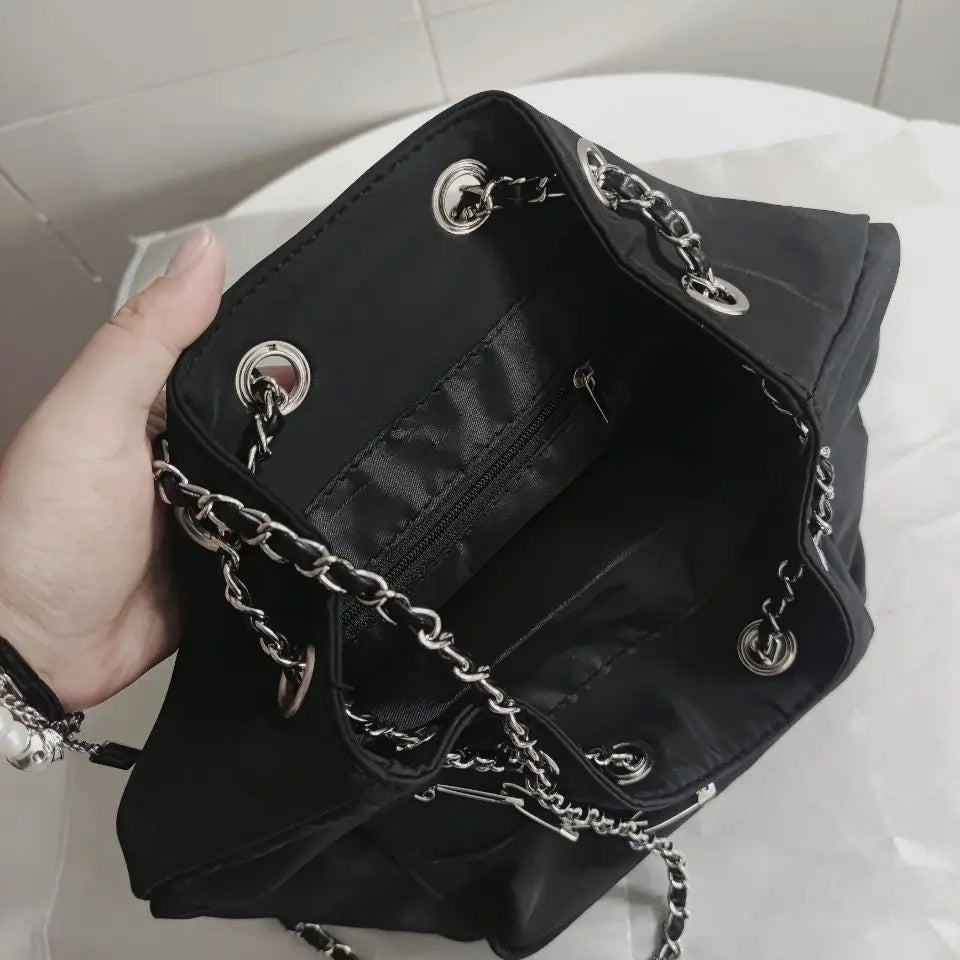 Gothic Black Y2k Backpacks Women New Punk Dark Hot Girls Chain Casual Backpack Ladies Harajuku Vintage Mochila Aesthetic