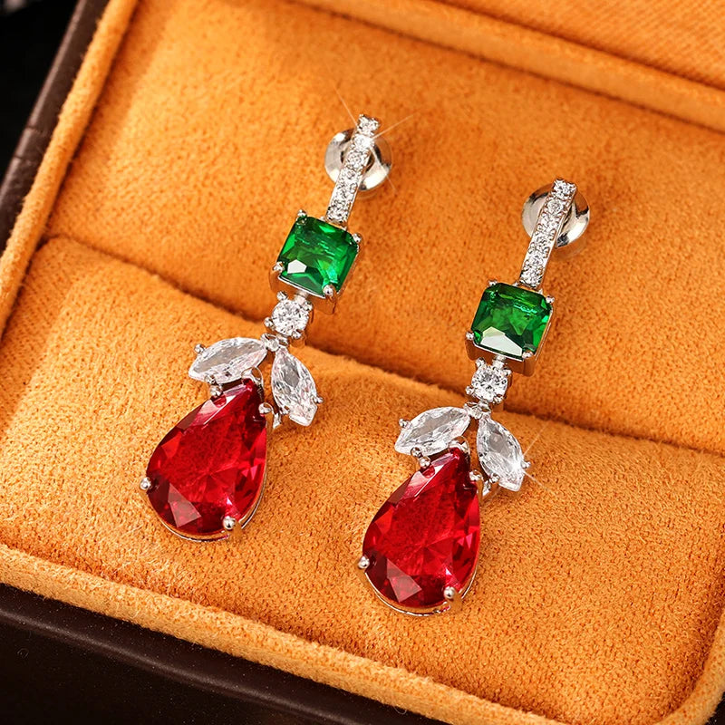 Fashion Women's Drop Earrings with Bright Cubic Zirconia Gorgeous Creative Trendy Pendant Accessories for Anniversary