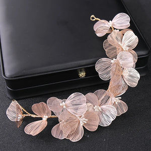 Wedding Bridal Leaf Pearl Headband Hairband Tiara For Women Bride Party Queen Wedding Bridal Hair Accessories Jewelry Band Gift