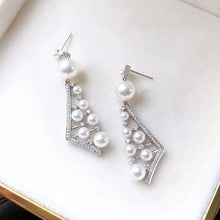 Load image into Gallery viewer, Geometric Simulated Pearl Earrings for Women Modern Fashion Exquisite Female Accessories Wedding Party Statement Jewelry