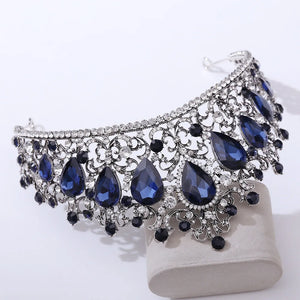 Luxury High Quality Royal Queen Water Drop Wedding Crown for Women Large Crystal Banquet Tiaras Costume Hair Jewelry Accessories