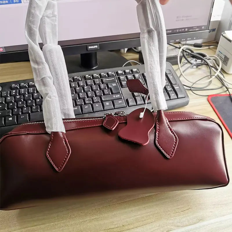 Luxury Designer Women's Baguette Bag 2025 New Genuine Leather Women Shoulder Bags High Quality Cowhide Trend Ladies Handbags