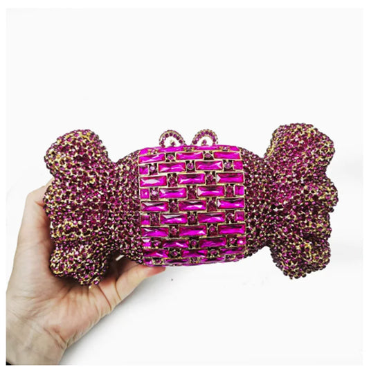 Candy Stones Women Crystal Clutch Bag Lady Evening Bags Party Cocktail Rhinestones Handbags Wedding Purse