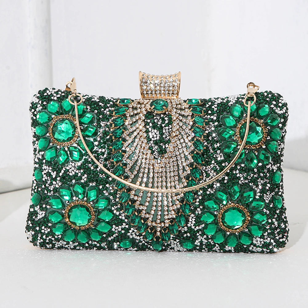 Women Diamonds Evening Bags Rhinestones Small Luxury Clutch Glitter Evening Bags for Parties Wedding Clubs - EUFASHIONBAGS