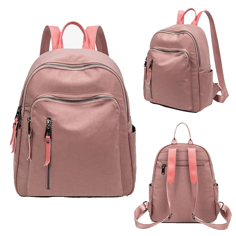 Women's Backpack New Oxford Waterproof Fashion Leisure High-capacity Shoulder Bag Solid Color Minimalist Style Girls Backpacks