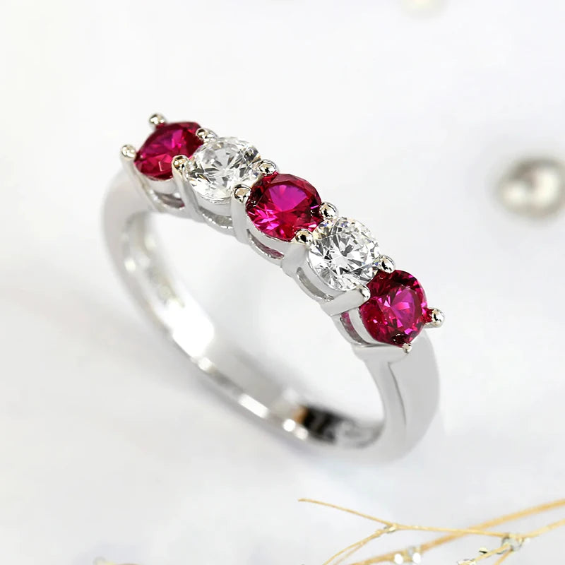 Fashion Contracted Women Wedding Rings with White/Green/Rose Red/Blue CZ Exquisite Female Finger-rings New Trendy Jewelry