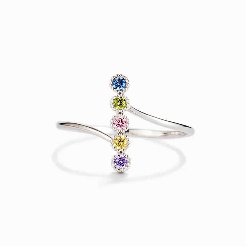 Colorful Cubic Zirconia Rings for Women Simple Stylish Creative Finger Accessories Cute Charms Party Welcome Jewelry Gift