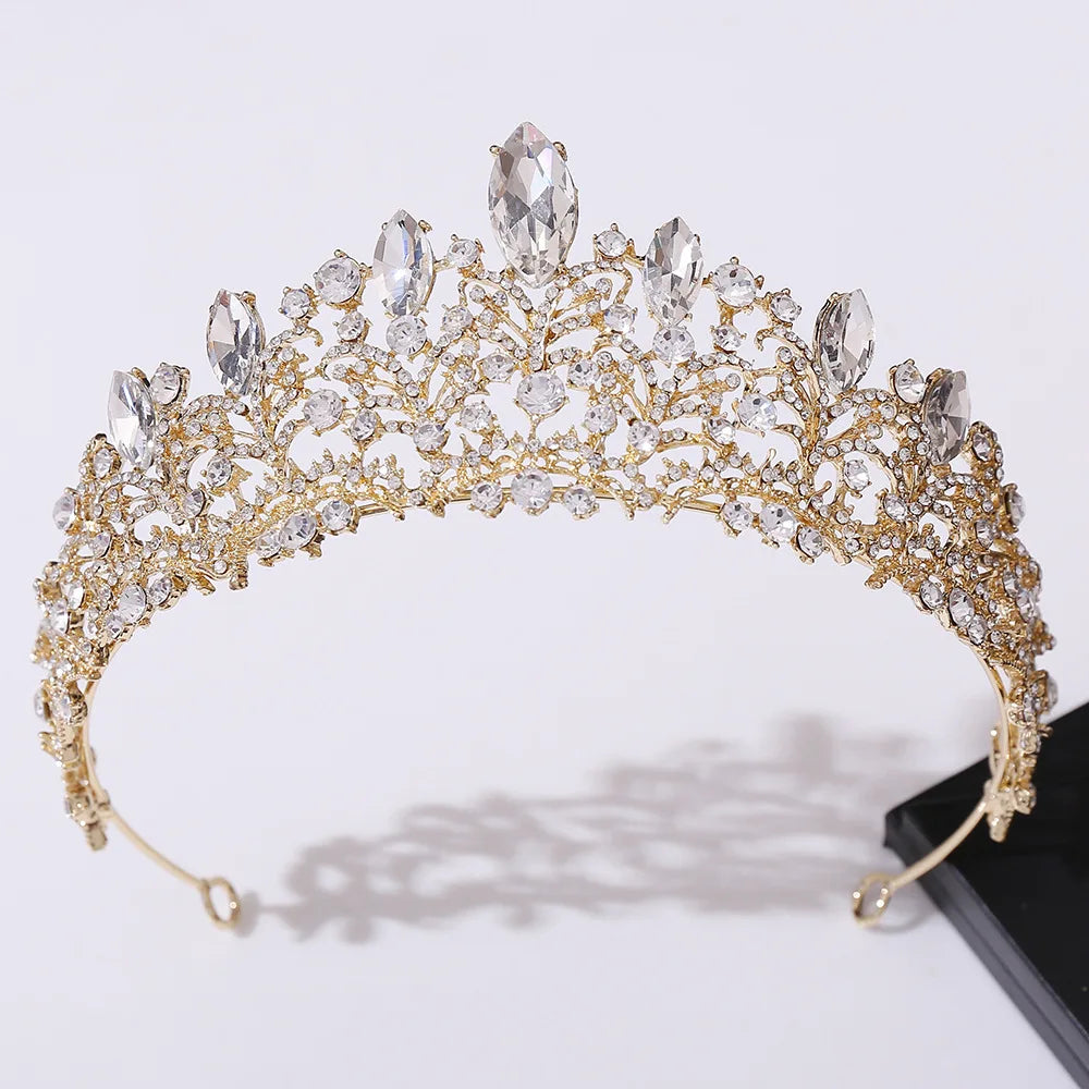 New Baroque Luxury Purple Crystal Bridal Tiaras Cubic Zircon Crown Rhinestone Pageant Diadem Headpieces Wedding Hair Accessories - EUFASHIONBAGS