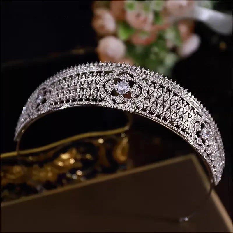 Luxury Cubic Zircon Wedding Tiaras Bridal Headband Queen Princess Rhinestone Pageant Diadem Party Crown Bride Women Head Jewelry - EUFASHIONBAGS