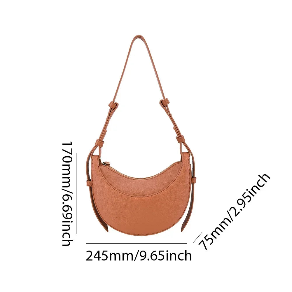 Women Tote Bags Casual Hobo Bag Large PU Half Moon Crescent Bag Saddle Shoulder Bag Commuting Bag