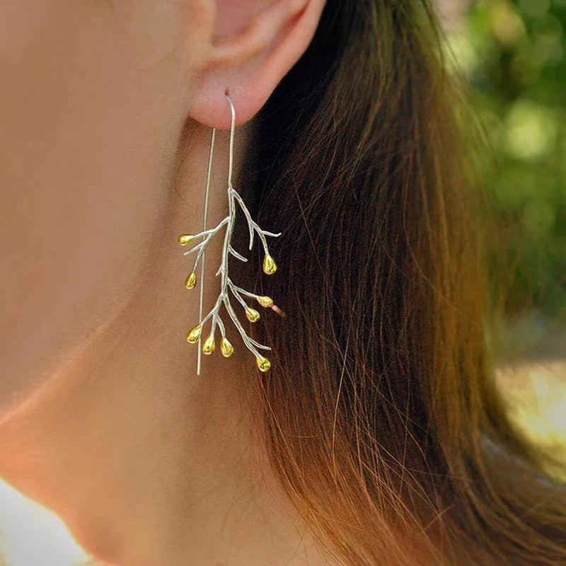 Branch Design Hook Earrings for Women Romantic Dangle Earrings Wedding Party New Fashion Female Jewelry Gift - EUFASHIONBAGS