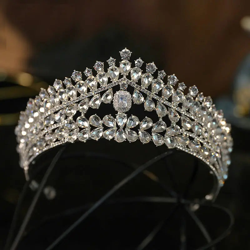 Luxury Diverse Silver Color Crystal Bridal Tiaras Crown Rhinestone Pageant Diadema Collares Headpieces Wedding Hair Accessories - EUFASHIONBAGS