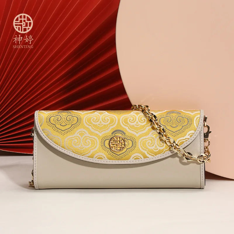 luxury brand high quality crossbody bag high-end leather temperament fashion cluth bag embroidered texture mini bag